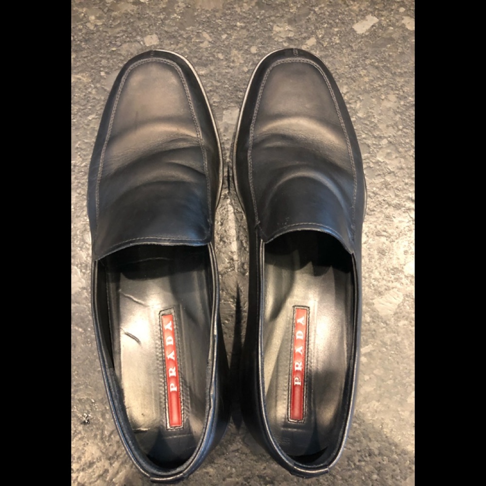 PRADA Linea Rossa Black Leather Men’s Loafers - Picture 7 of 8